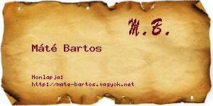 Máté Bartos névjegykártya