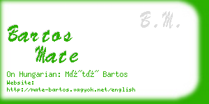 bartos mate business card